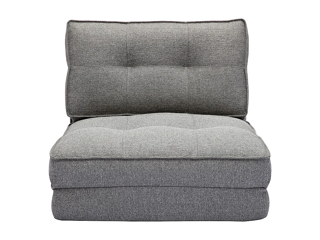 Sillón cama de 1 plaza de tela gris jaspeado SALLY