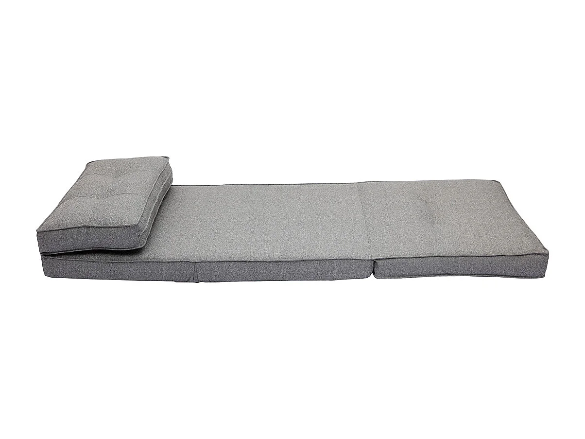 Sillón cama de 1 plaza de tela gris jaspeado SALLY