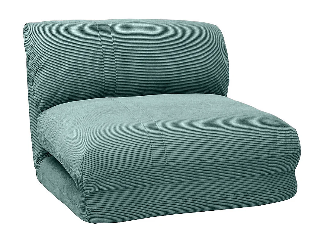 Schlafsessel aus Cord in hellem Grünblau 1-Sitzer SPENCER
