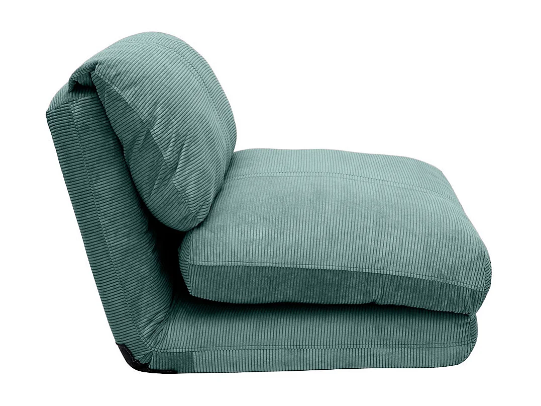 Schlafsessel aus Cord in hellem Grünblau 1-Sitzer SPENCER