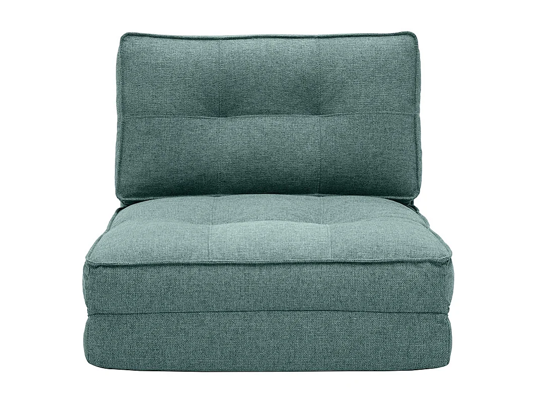 Chauffeuse 1 place convertible en tissu vert de gris SALLY