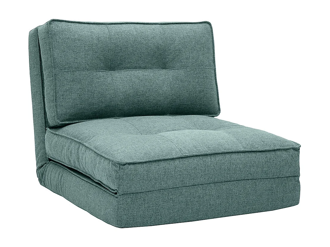 Chauffeuse 1 place convertible en tissu vert de gris SALLY