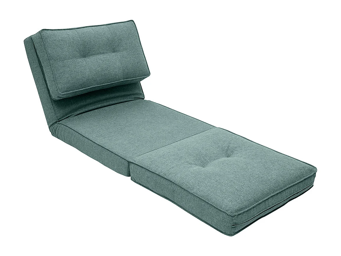 Chauffeuse 1 place convertible en tissu vert de gris SALLY