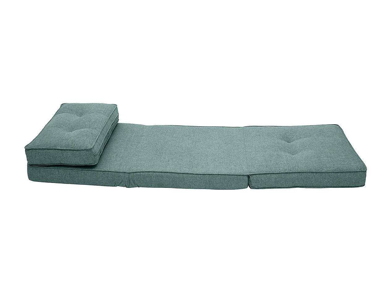 Chauffeuse 1 place convertible en tissu vert de gris SALLY