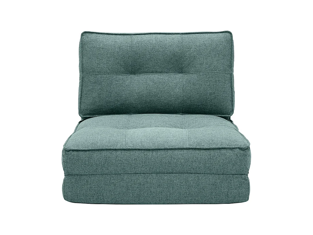 Chauffeuse 1 place convertible en tissu vert de gris SALLY