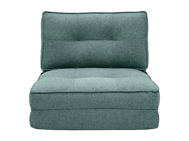 Chauffeuse 1 place convertible en tissu vert de gris SALLY