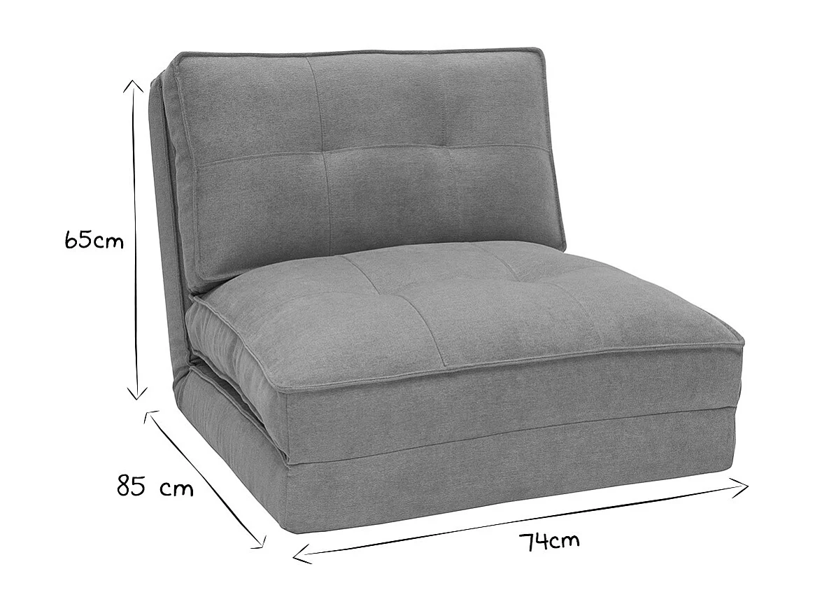 Sillón cama de 1 plaza de tejido efecto aterciopelado amarillo mostaza SALLY