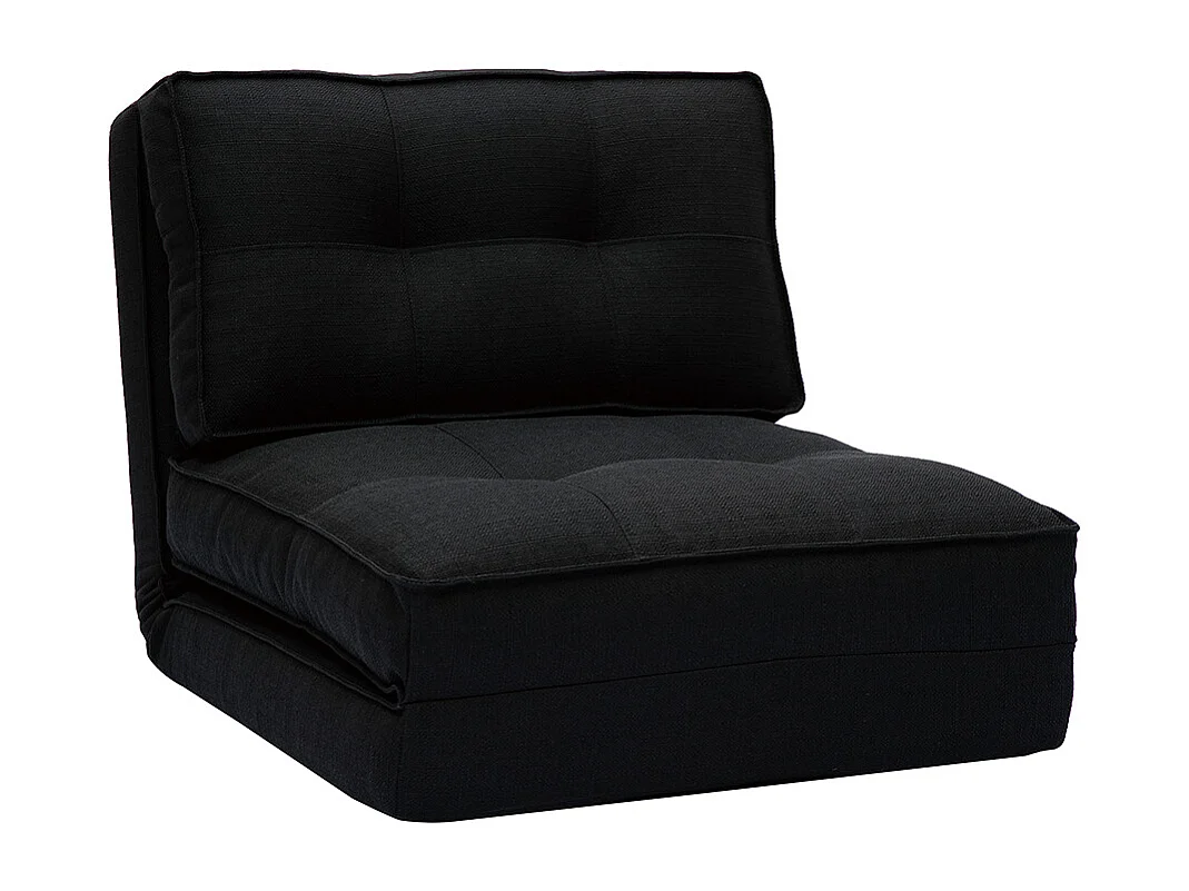 Chauffeuse 1 place convertible en tissu noir SALLY