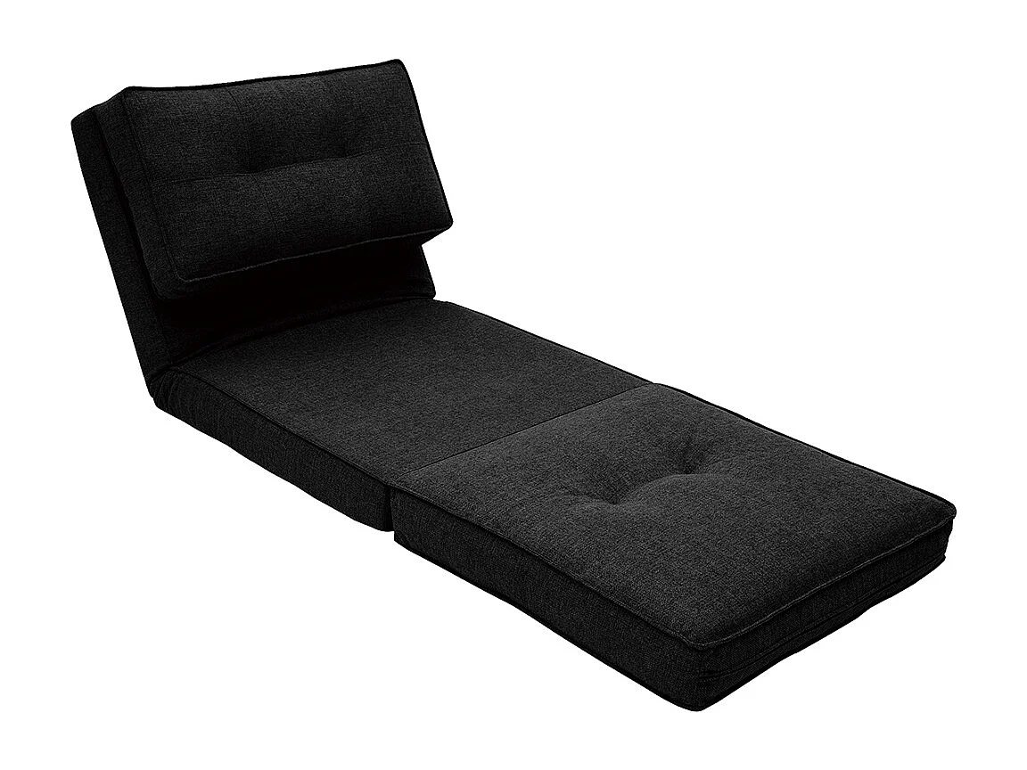 Chauffeuse 1 place convertible en tissu noir SALLY