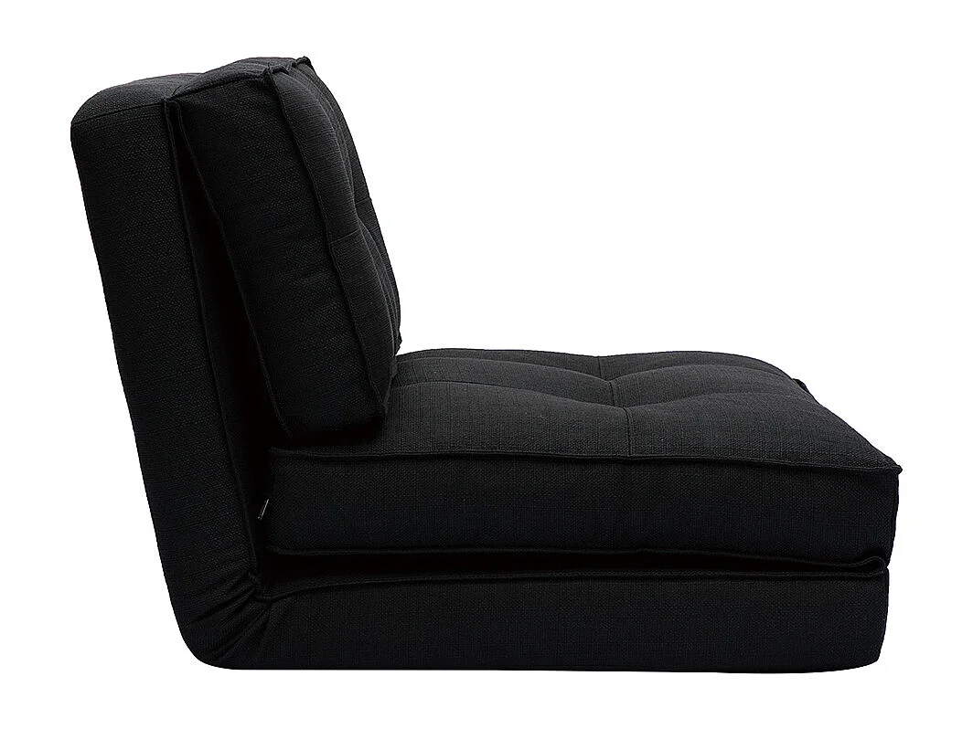 Poltrona letto singola in tessuto nero SALLY