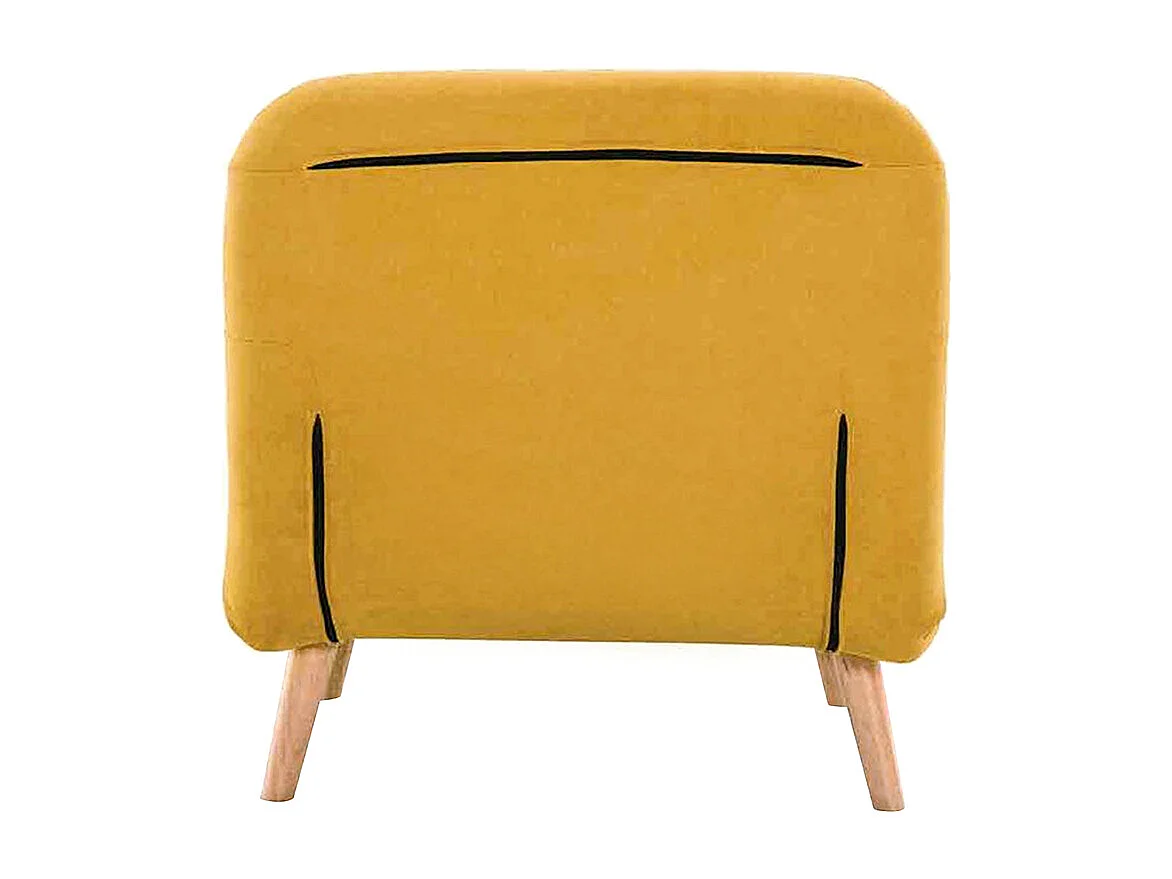 Sillón cama nórdico de tela amarillo mostaza AMIKO