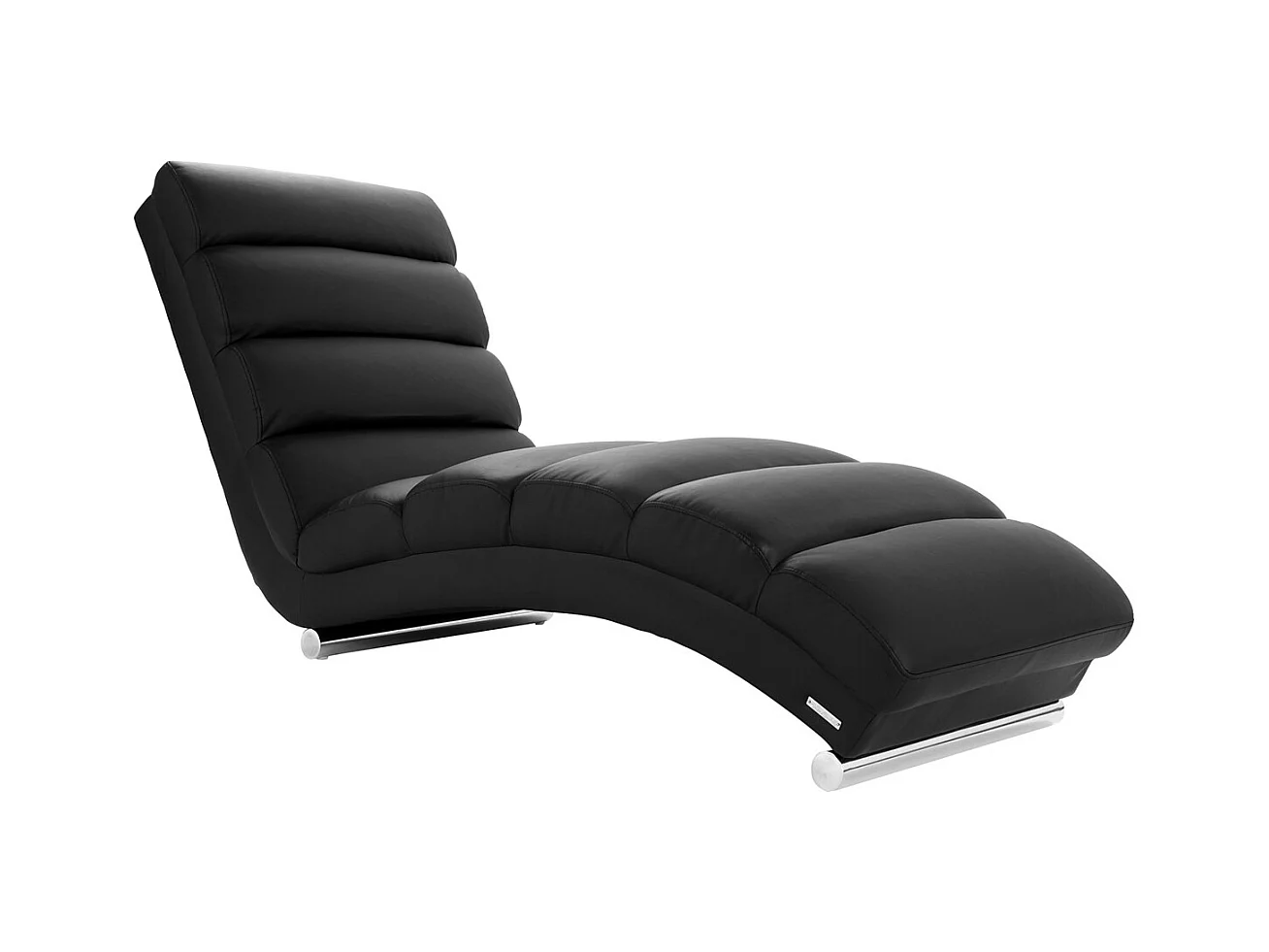 Chaise longue / fauteuil design noir et acier chromé TAYLOR