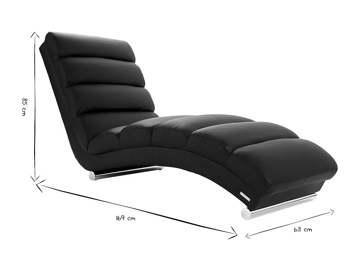 Chaise Longue de diseño negra TAYLOR