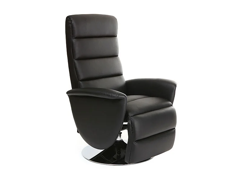 Fauteuil relax manuel noir NELSON
