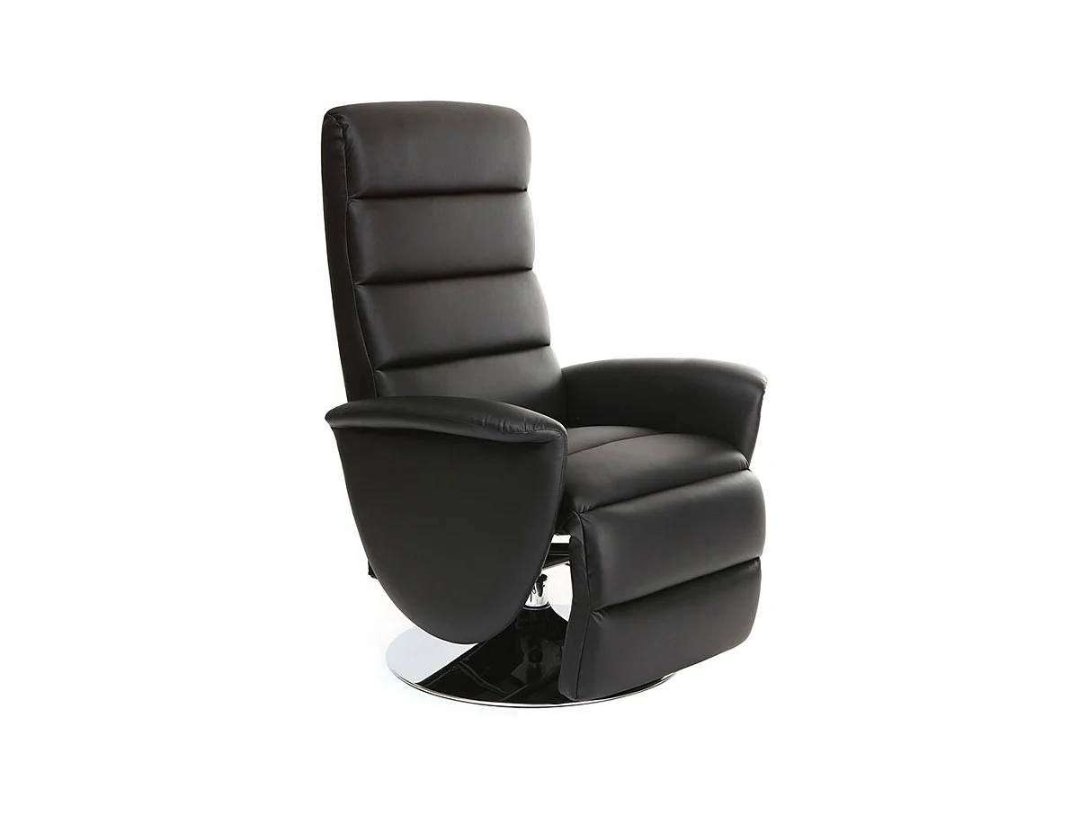 Fauteuil relax manuel noir NELSON