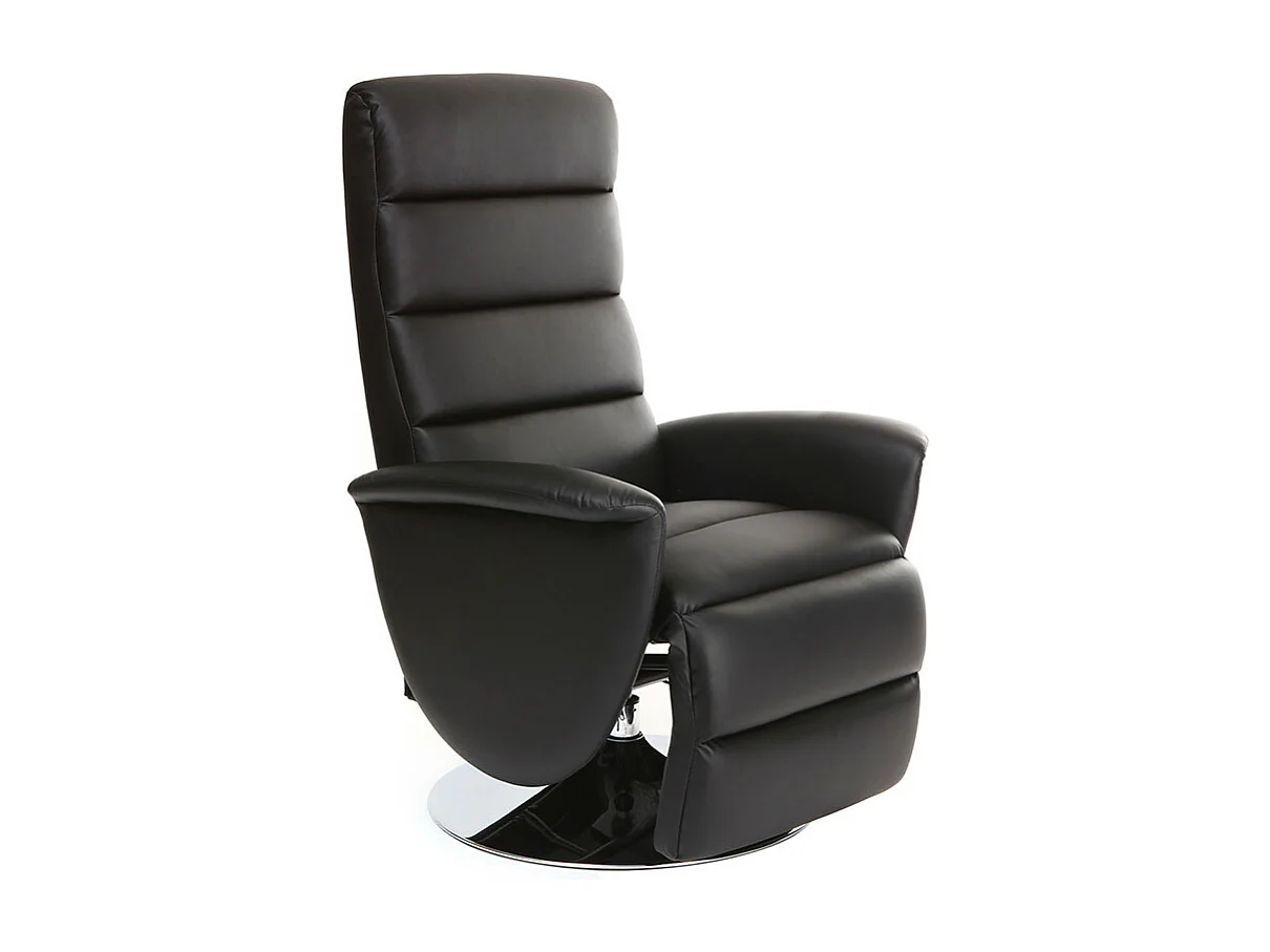 Fauteuil relax manuel noir NELSON