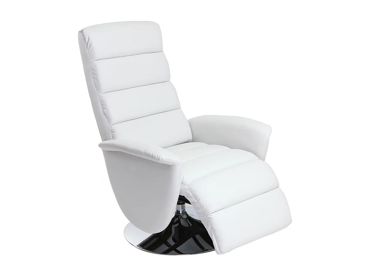 Fauteuil relax manuel blanc NELSON