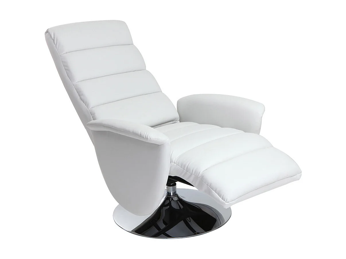 Fauteuil relax manuel blanc NELSON
