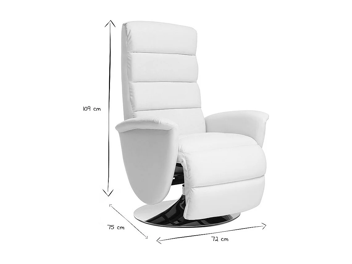 Fauteuil relax manuel blanc NELSON