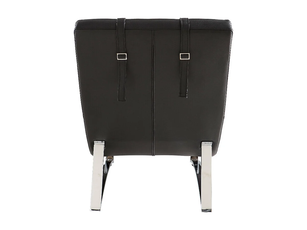 Chaise longue design noir et acier chromé BARTY