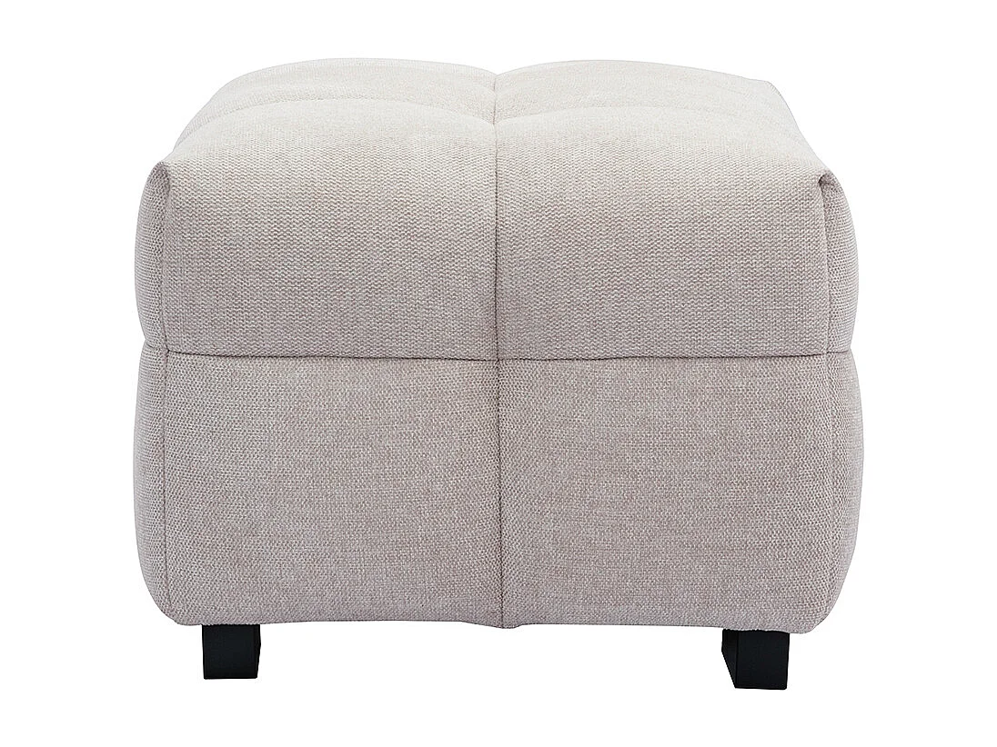 Puf reposapiés de diseño con tejido efecto aterciopelado texturizado beige CORTO