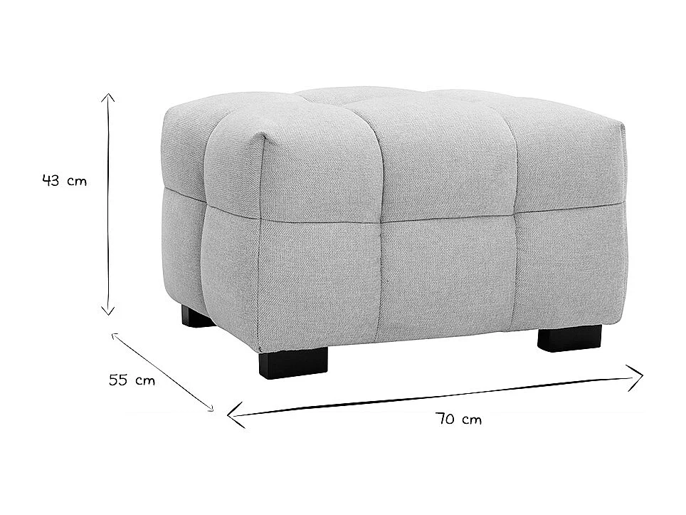 Puf reposapiés de diseño con tejido efecto aterciopelado texturizado beige CORTO