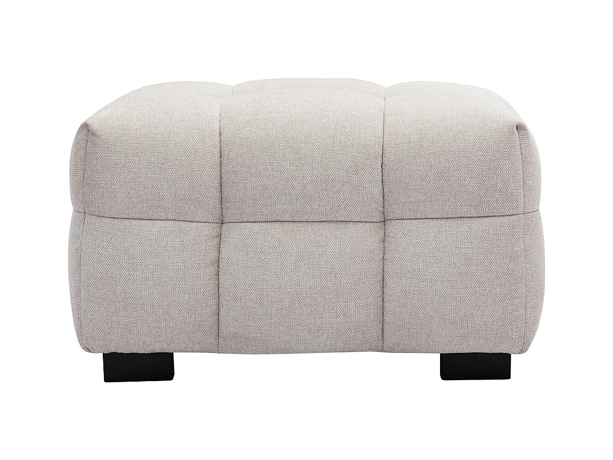 Pouf repose-pieds design en tissu effet velours texturé beige CORTO