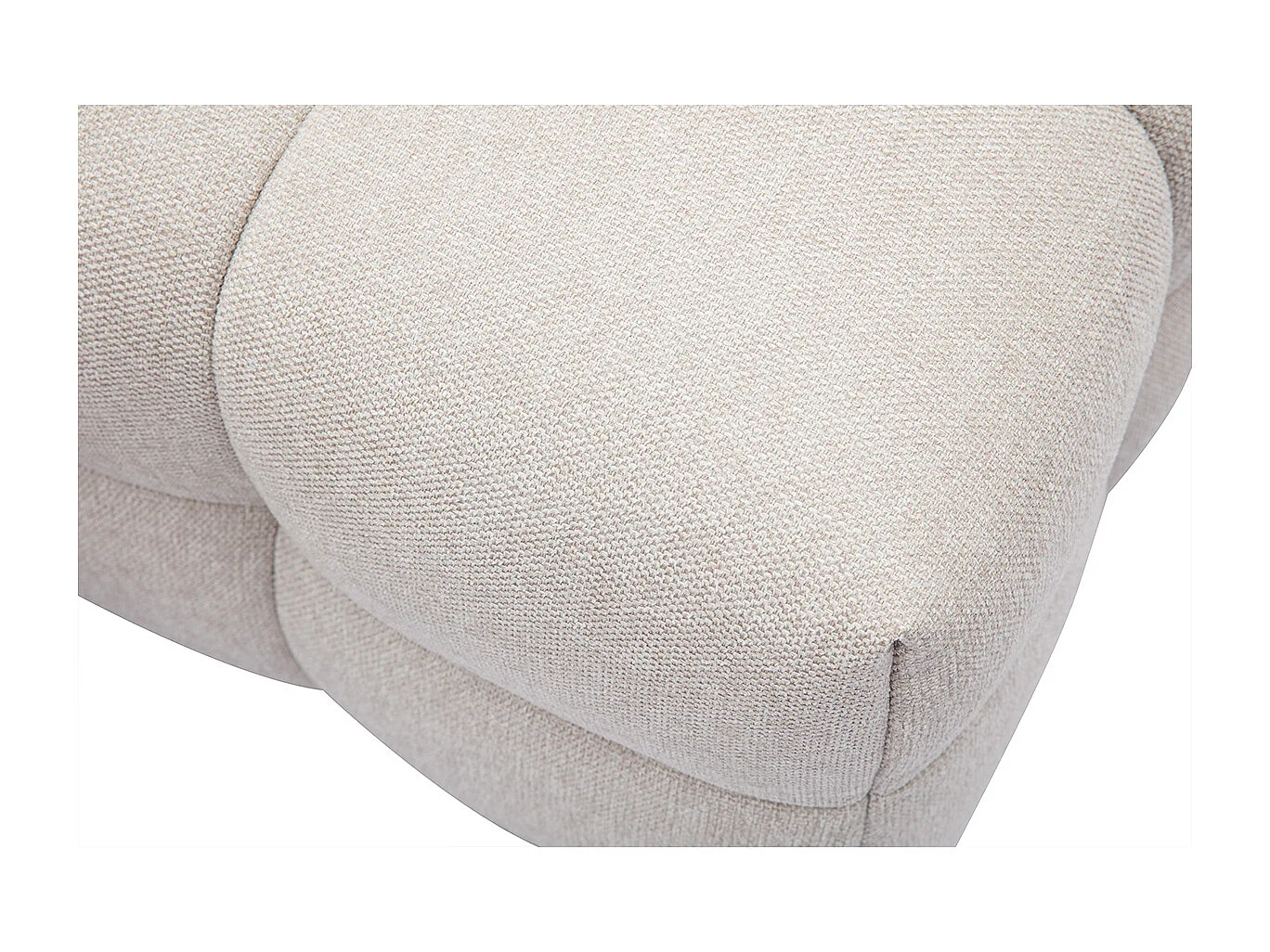 Pouf repose-pieds design en tissu effet velours texturé beige CORTO
