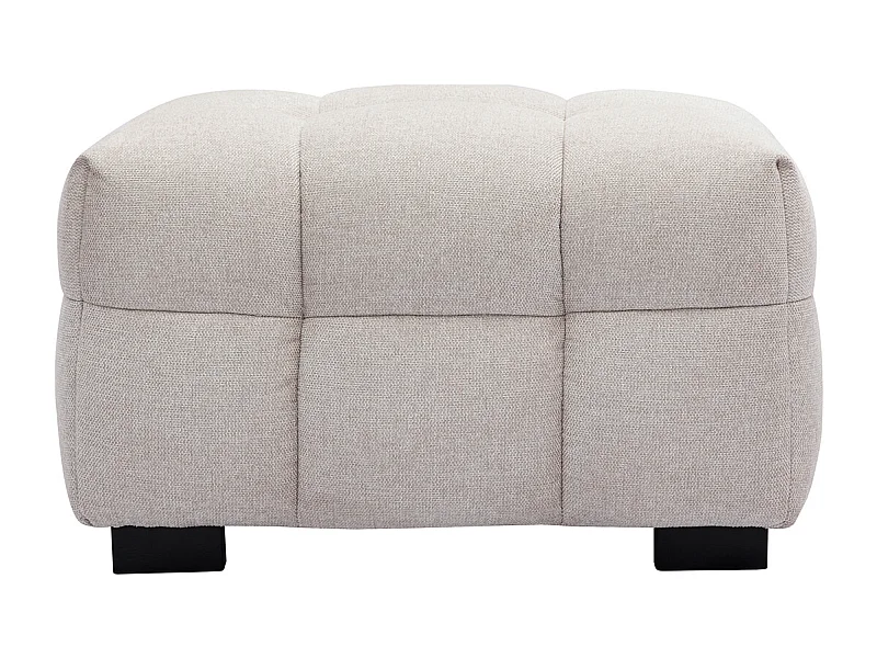 Pouf repose-pieds design en tissu effet velours texturé beige CORTO