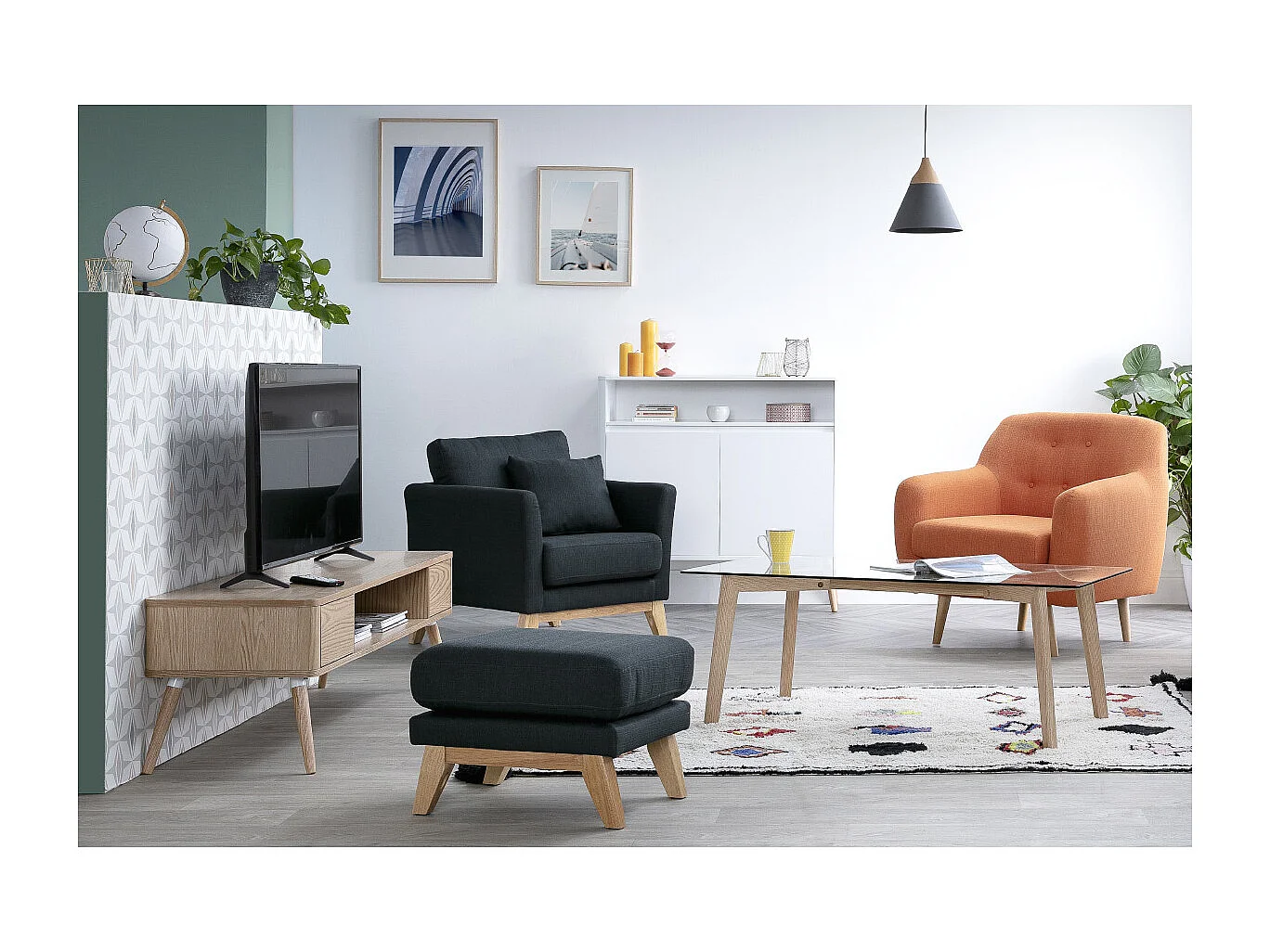 Fußstütze skandinavisch Dunkelblau OSLO