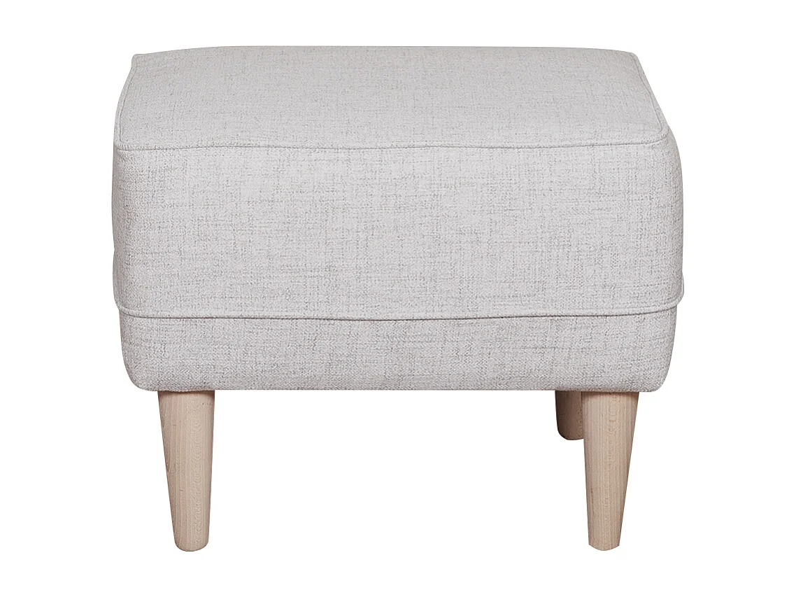 Pouf poggiapiedi grigio chiaro e massello di pino PAPEL