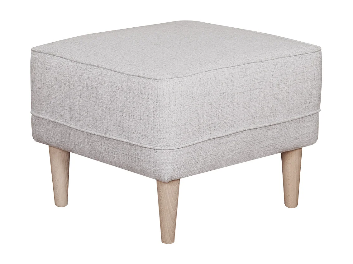 Pouf poggiapiedi grigio chiaro e massello di pino PAPEL