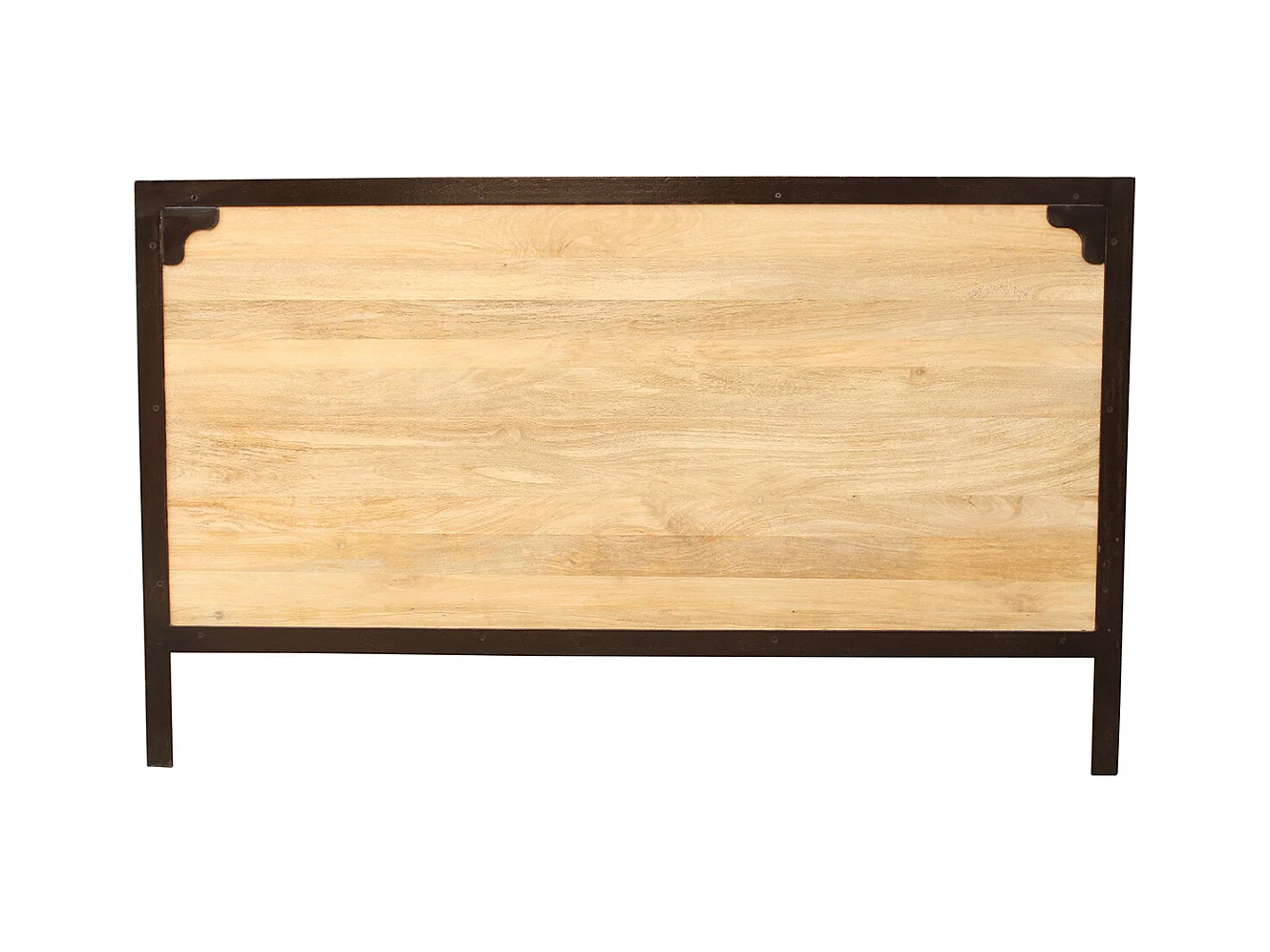 Tête de lit en bois manguier massif et métal noir L165 cm INDUSTRIA