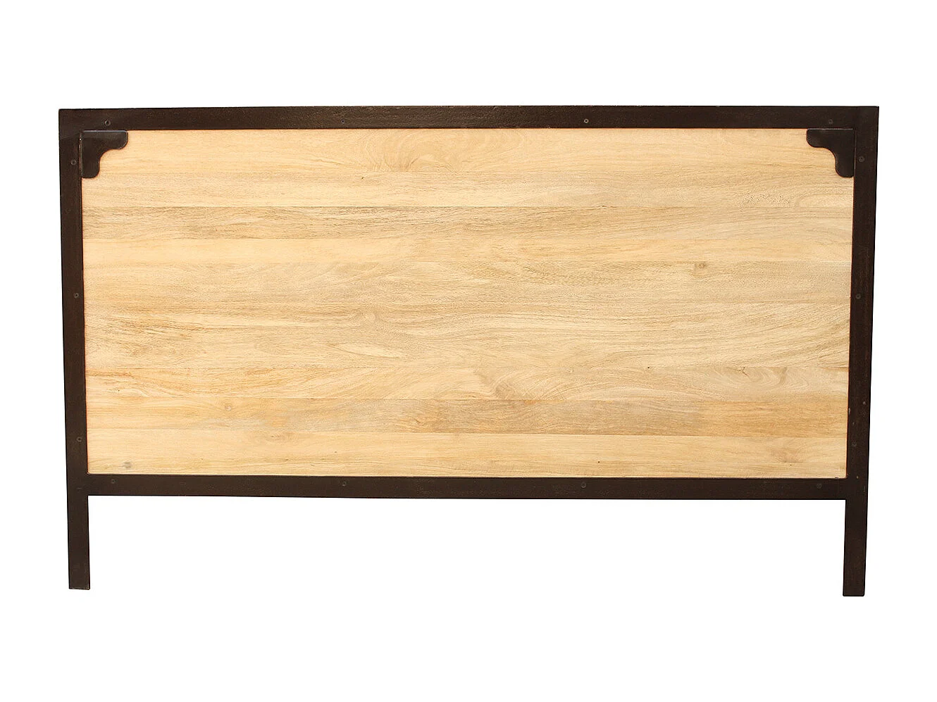 Tête de lit en bois manguier massif et métal noir L165 cm INDUSTRIA