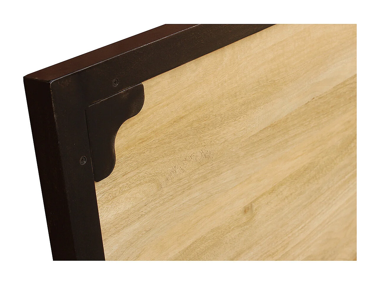 Tête de lit en bois manguier massif et métal noir L165 cm INDUSTRIA