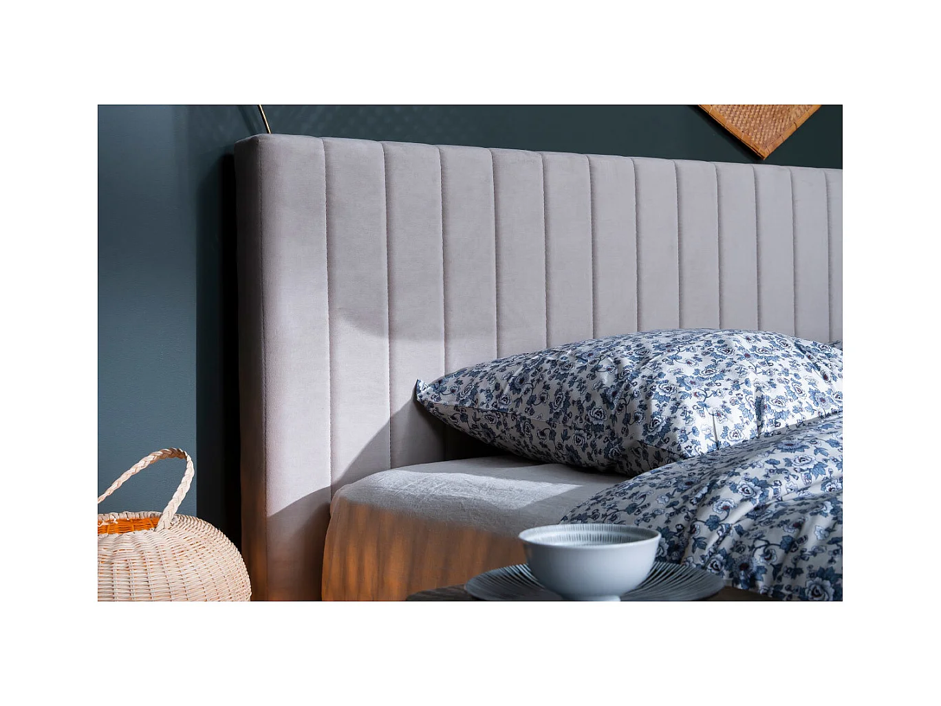 Tête de lit en tissu velours taupe L170 cm NEHA