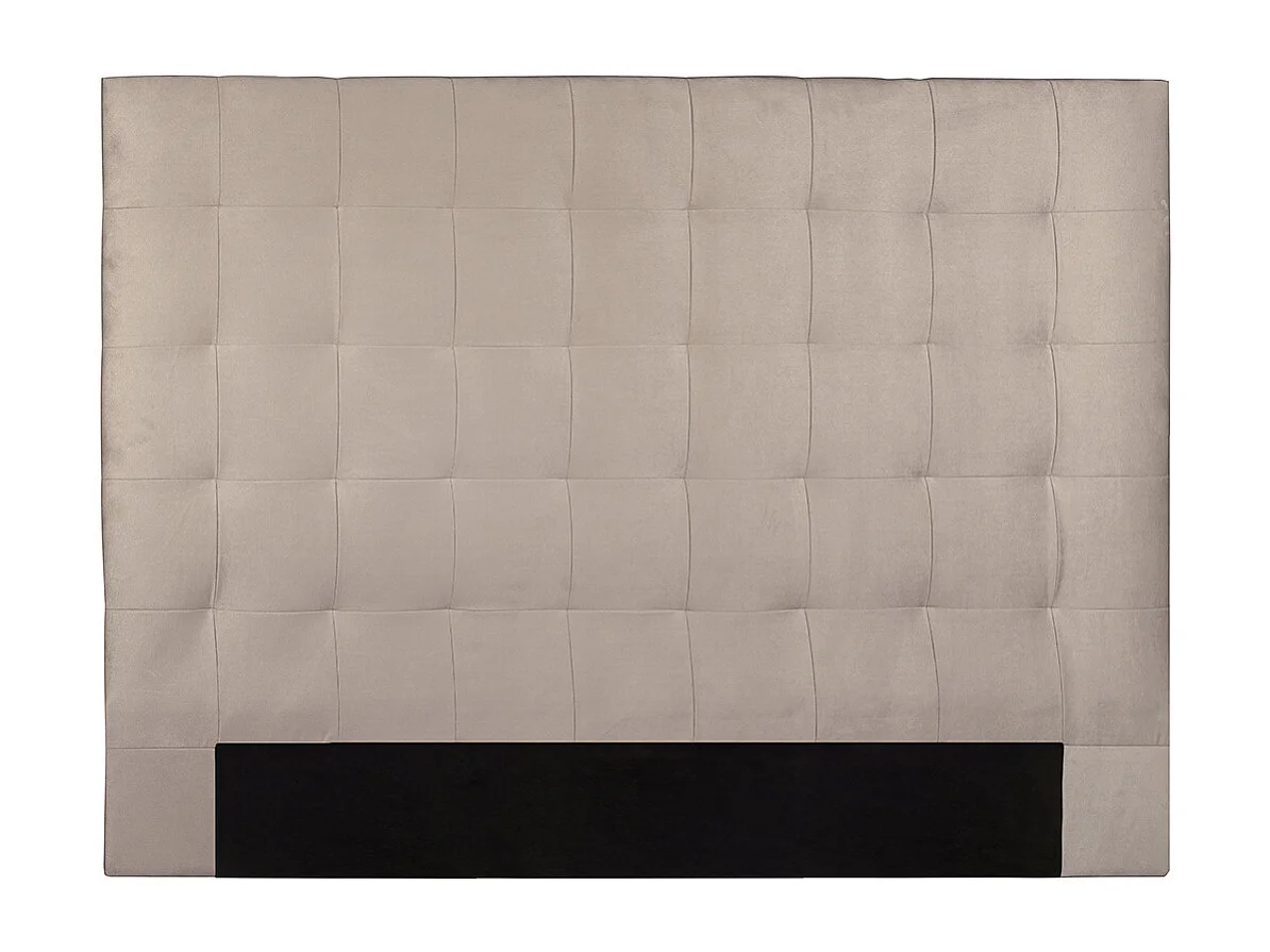 Testata letto lavorazione capitonné in tessuto velluto color talpa L140 cm HALCIONA