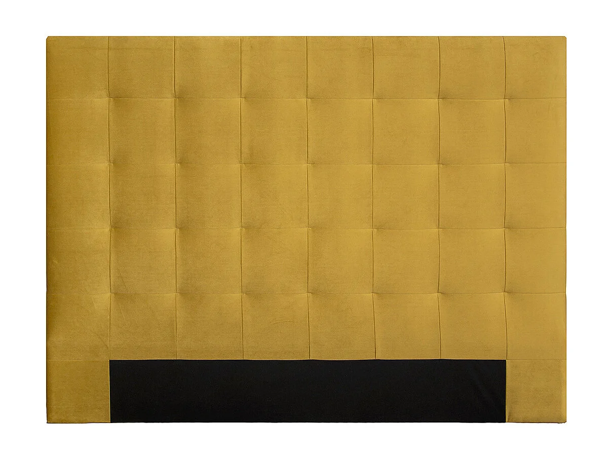 Bettkopfteil, gepolstert, aus senfglebernem Stoff, 160 cm HALCIONA