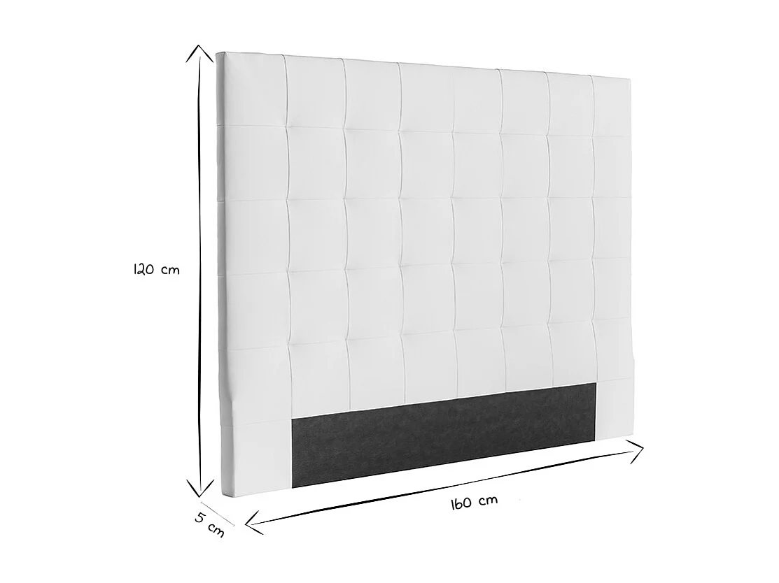 Testiera del letto imbottita bianca 160 cm HALCIONA
