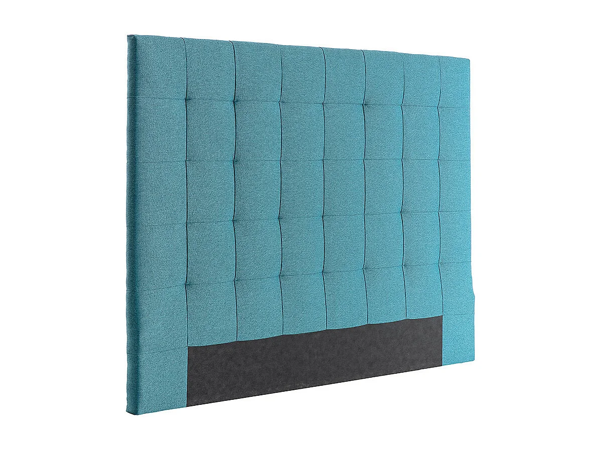 Bettkopfteil, gepolstert, aus blaugrünem Stoff, 160 cm HALCIONA