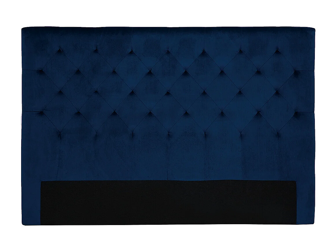 Bettkopfteil gepolstert aus nachtblauem Samt 160 cm ENGUERRAND