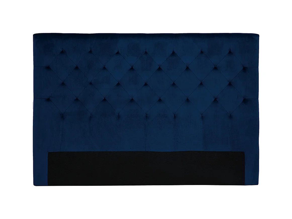 Tête de lit capitonnée en tissu velours bleu nuit L160 cm ENGUERRAND