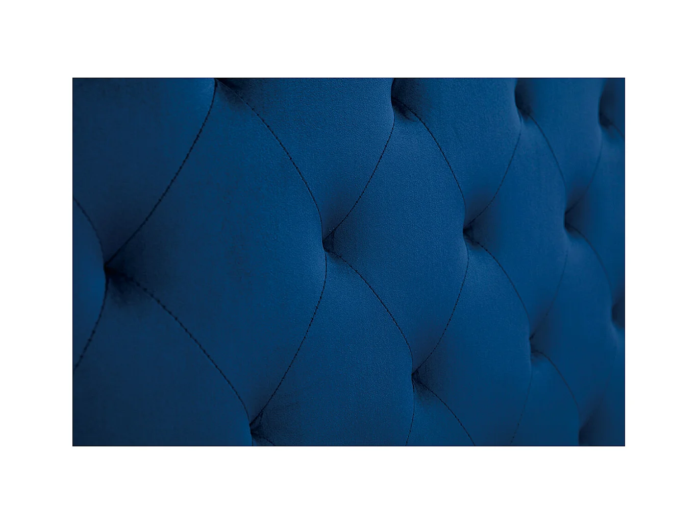 Tête de lit capitonnée en tissu velours bleu nuit L160 cm ENGUERRAND