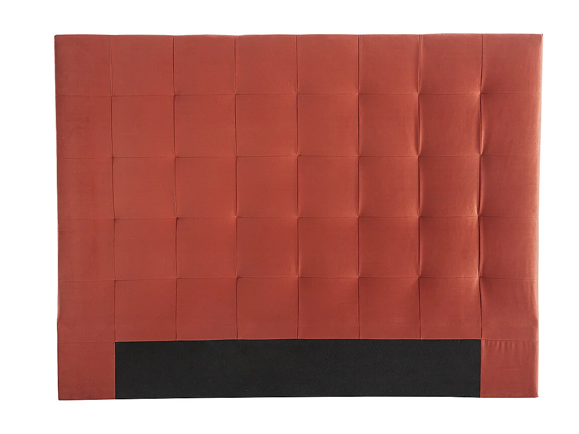 Tête de lit capitonnée en tissu velours terracotta L160 cm HALCIONA