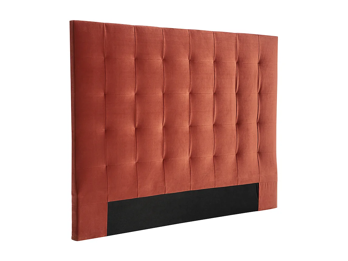 Tête de lit capitonnée en tissu velours terracotta L160 cm HALCIONA