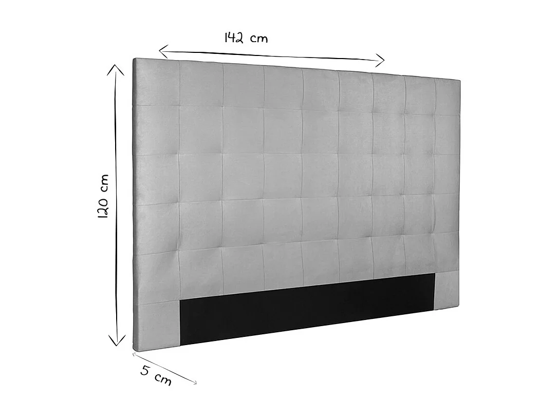 Cabecero capitoné en tejido beige 140 cm HALCIONA