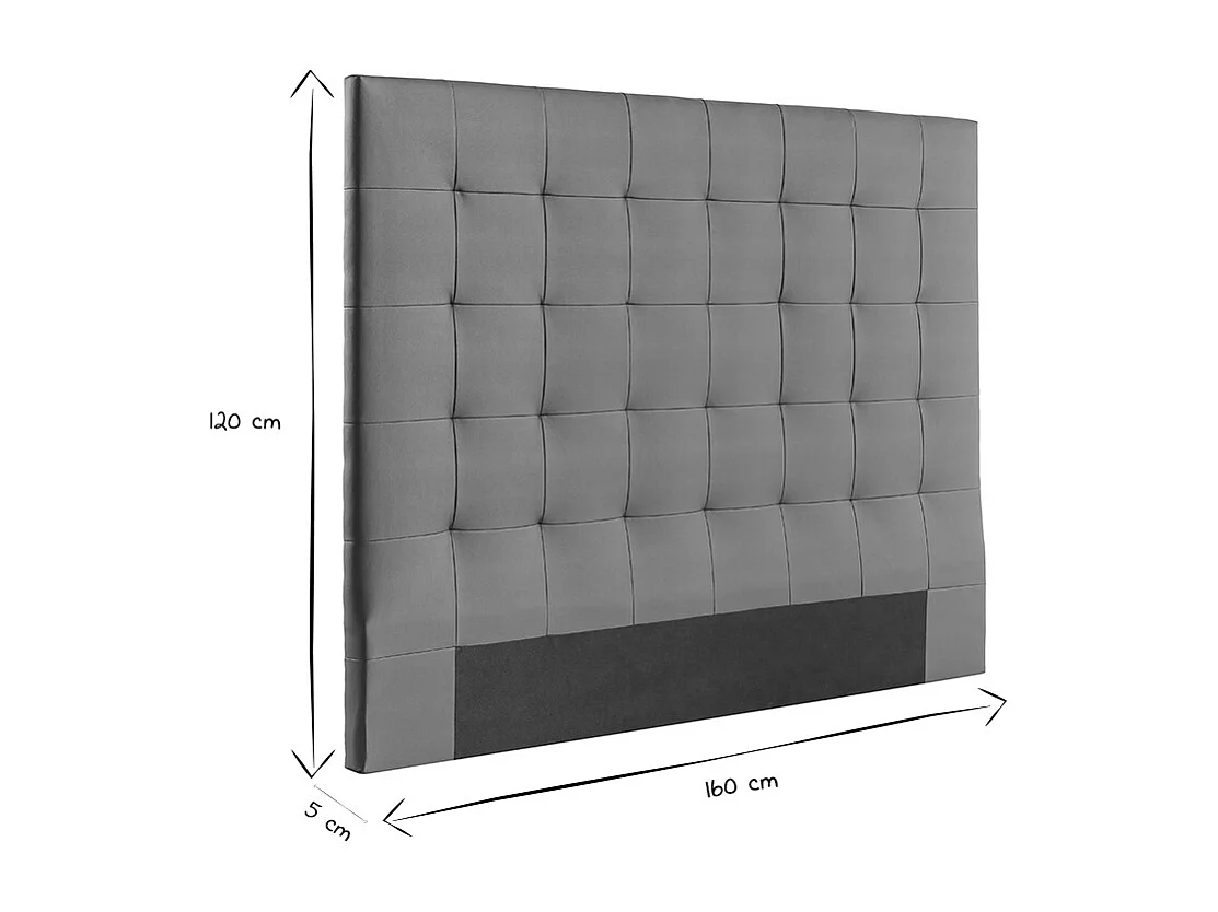 Testiera del letto imbottita grigio scuro 160 cm HALCIONA