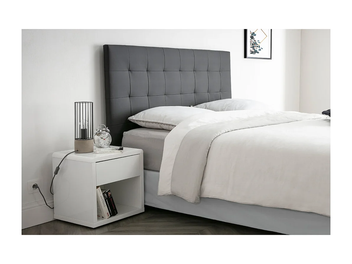 Testiera del letto imbottita grigio scuro 160 cm HALCIONA