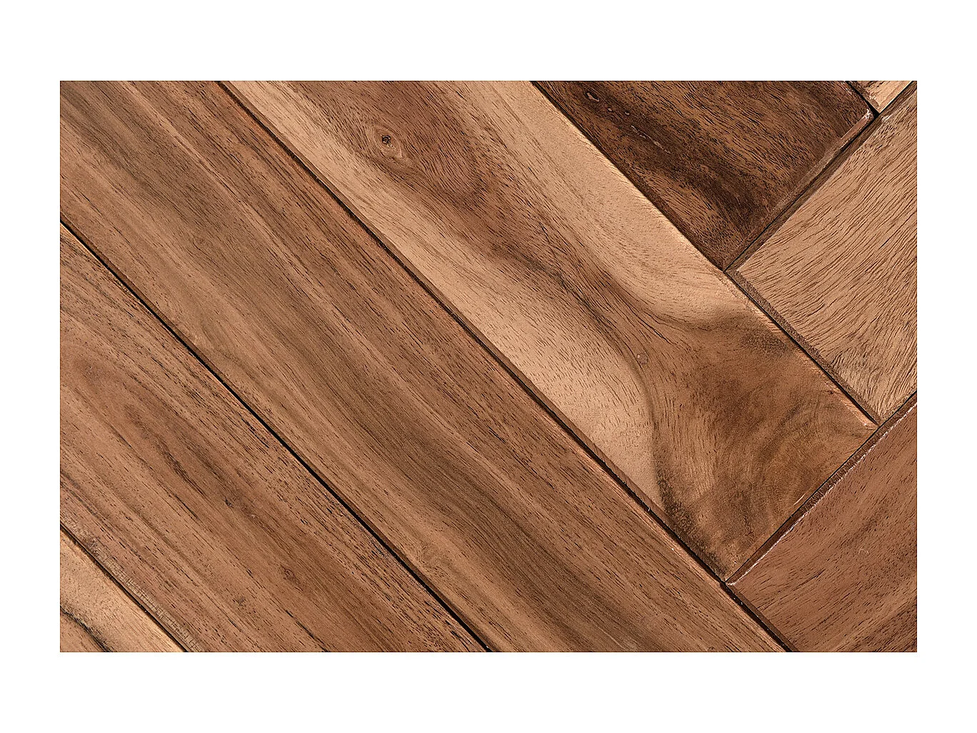 Tête de lit à motifs chevrons en bois massif et métal noir L165 cm STICK