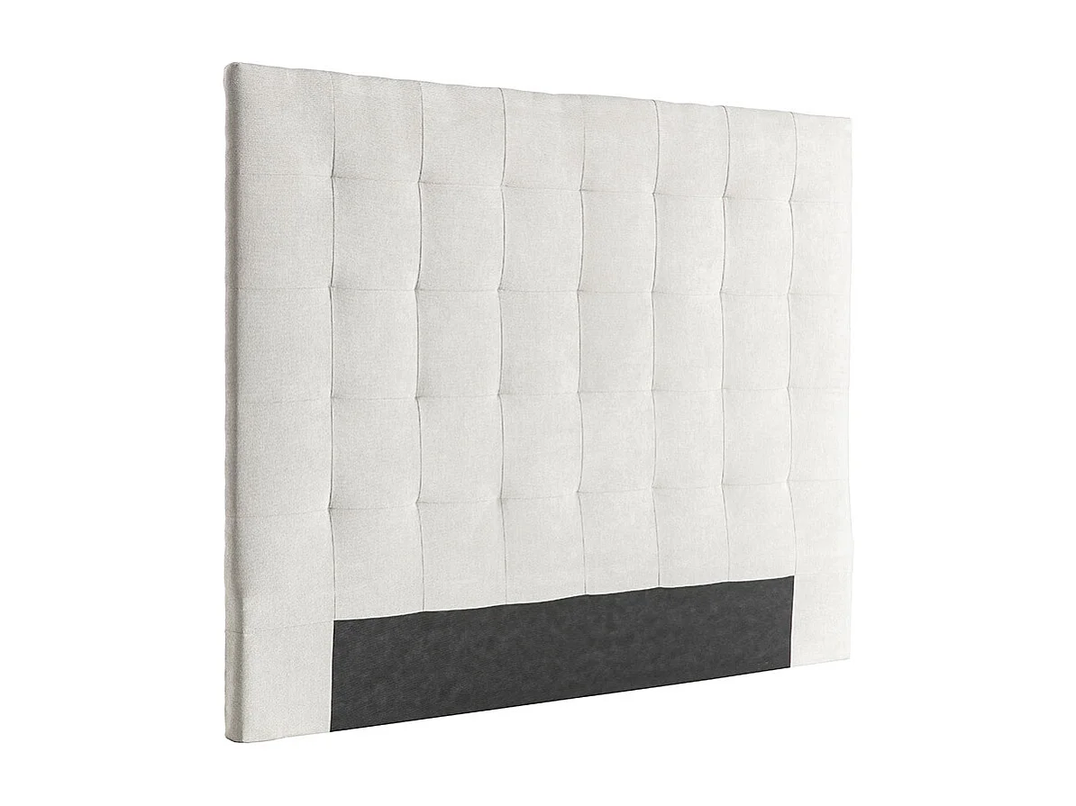 Tête de lit capitonnée en tissu beige clair naturel L160 cm HALCIONA